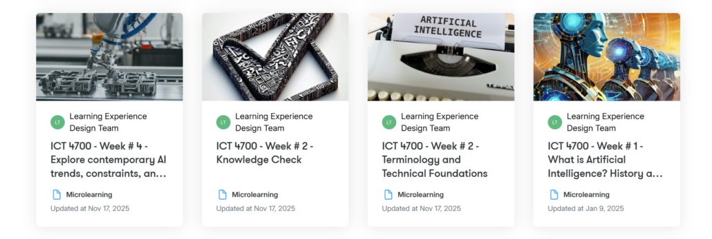 Screenshot of a few of the AI modules. 