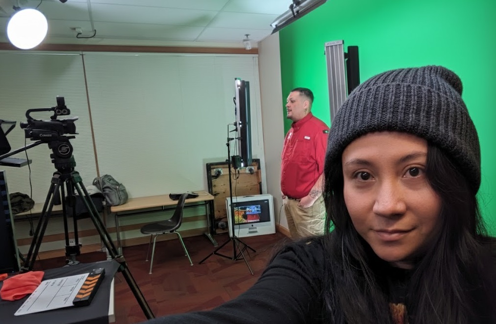 Green screen video recording, with myself and a colleague for the self paced new hire orientation benefit modules. 